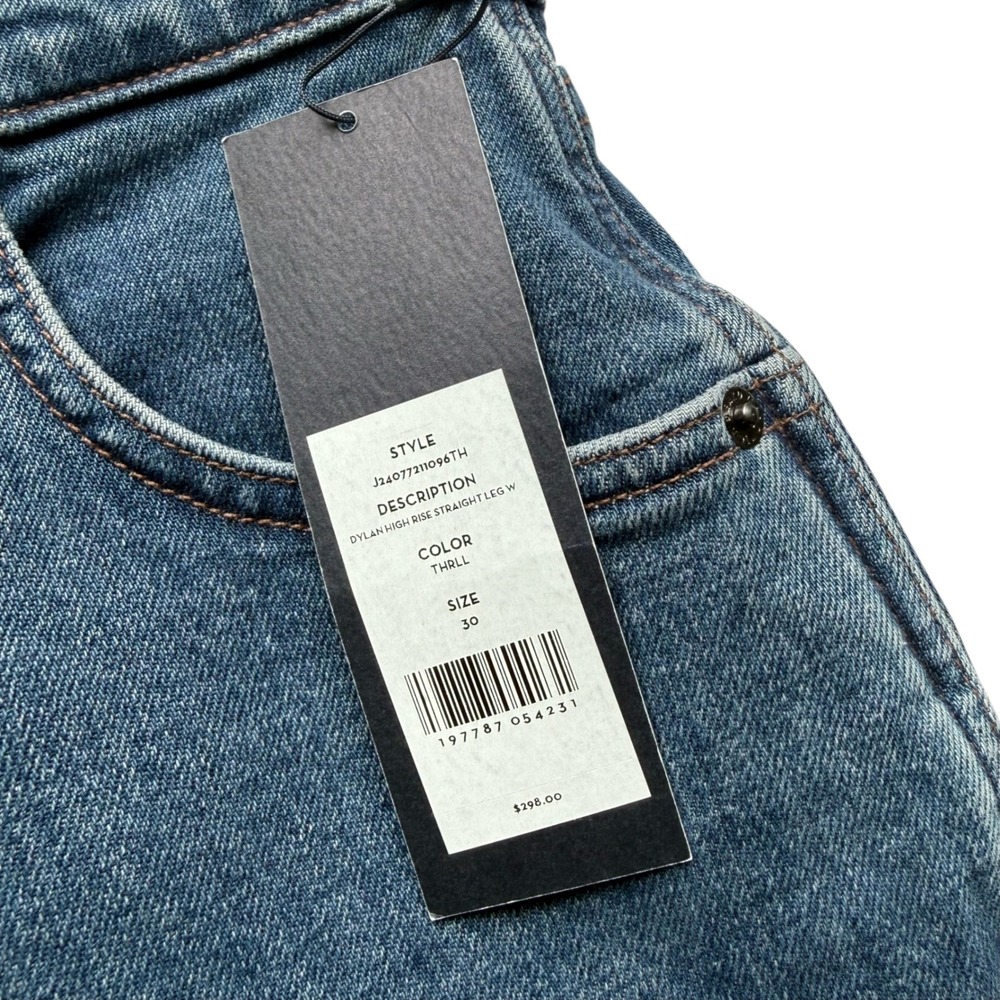 NWT Veronica Beard Dylan High Rise Straight Leg Wide Cuff Jeans Thriller 30 - Picture 5 of 7